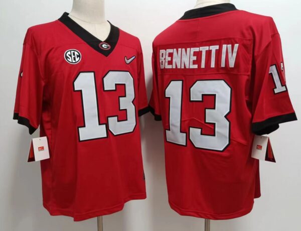 Bulldogs 13 Stetson Bennett Red College Football Limited Men Jersey