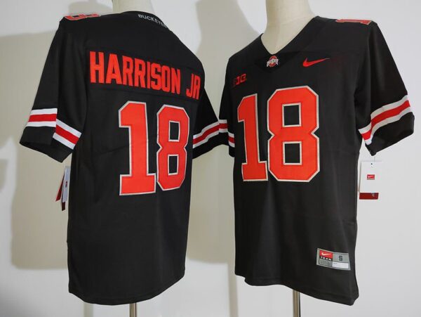 Buckeyes 18 marvin harrison jr Black Vapor Men Jersey