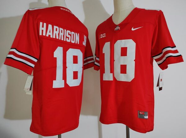 Buckeyes 18 marvin harrison jr Red Vapor Men Jersey