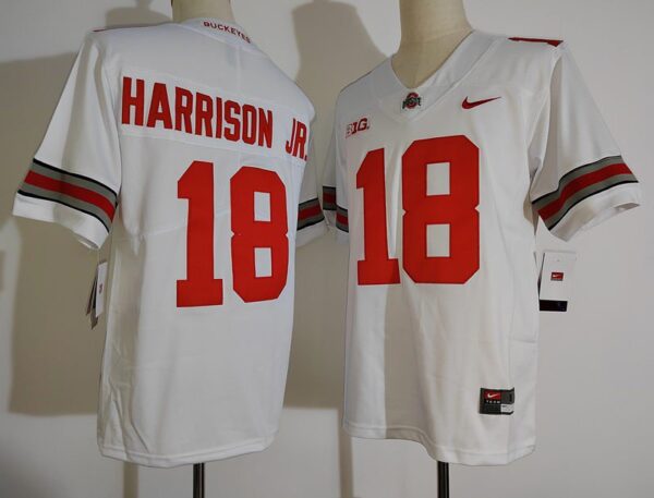 Buckeyes 18 marvin harrison jr White Vapor Men Jersey