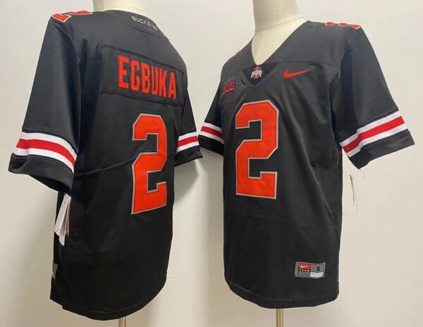 Buckeyes 2 Emeka Egbuka Black Men Jersey