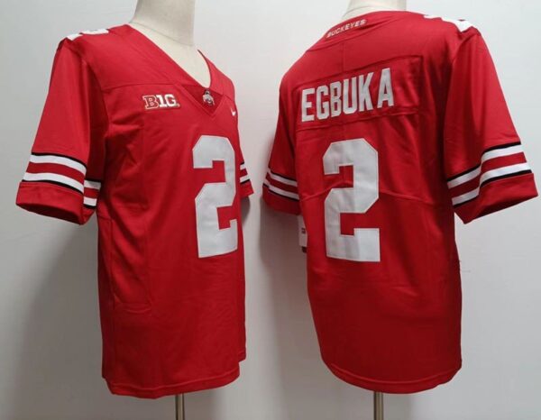 Buckeyes 2 Emeka Egbuka Red Men Jersey