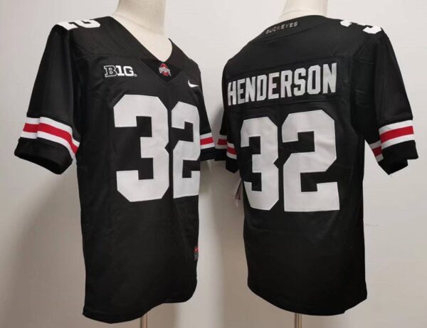 Buckeyes 32 treveyon henderson Black Vapor Men Jersey