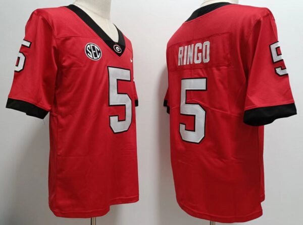 Georgia Bulldogs 5 Kelee Ringo Red College Men Jersey