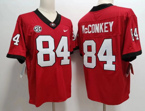 Bulldogs 84 Ladd McConkey Red College Men Jersey