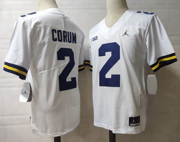 Michigan Wolverines 2 Blake Corum White College Men Jersey