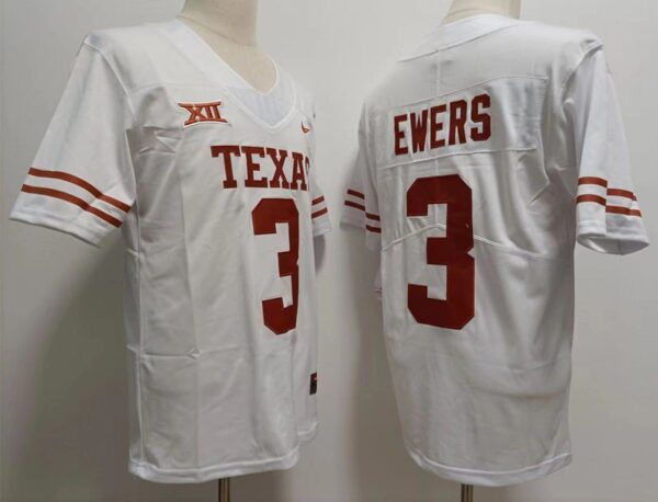 Texas Longhorns 3 Quinn Ewers White Men Jersey