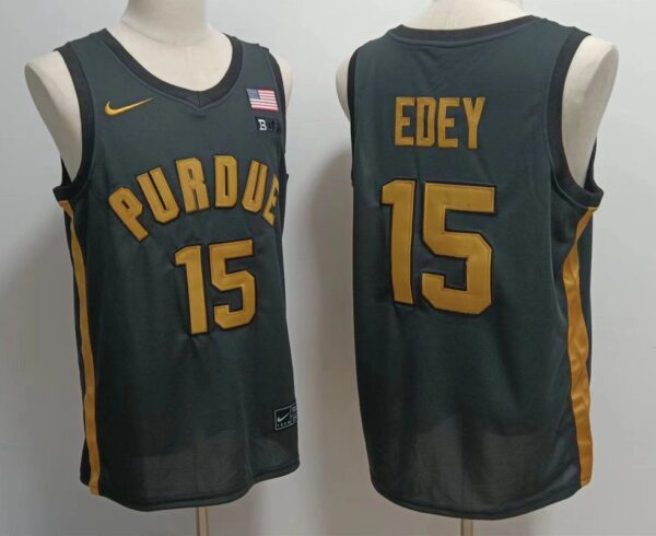 Purdue Boilermakers 15 Zach Edey Green Stitched Men Jersey