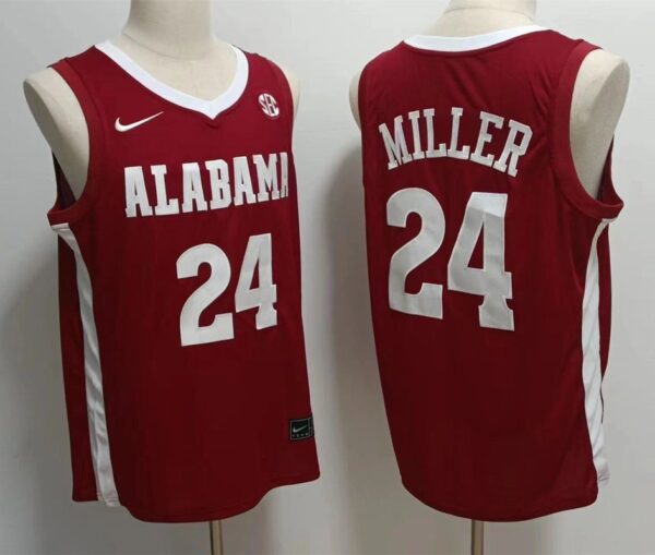 Alabama Crimson Tide 24 Brandon Miller Red Stitched Men Jersey