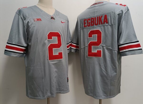 Buckeyes 2 Emeka Egbuka Gray 2023 Stitched Men Jersey