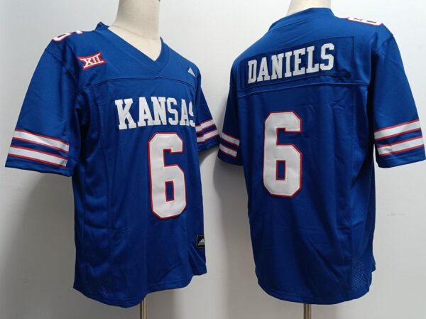 Kansas Jayhawks 6 Jalon Daniels Blue Stitched Men Jersey