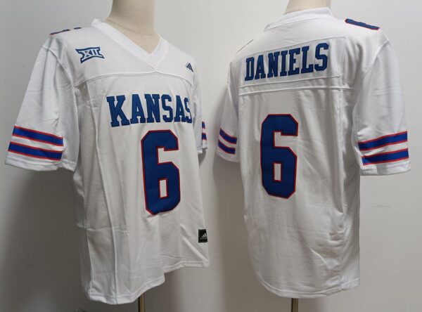 Kansas Jayhawks 6 Jalon Daniels White Stitched Men Jersey