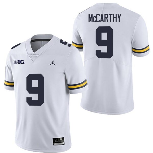 Michigan Wolverines 9 J.J. McCarthy White Stitched Men's Jersey