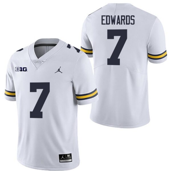 Michigan Wolverines 7 Donovan Edwards White Stitched Men's Jersey