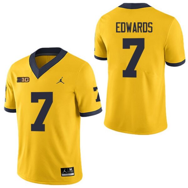 Michigan Wolverines 7 Donovan Edwards Yellow Stitched Men's Jersey