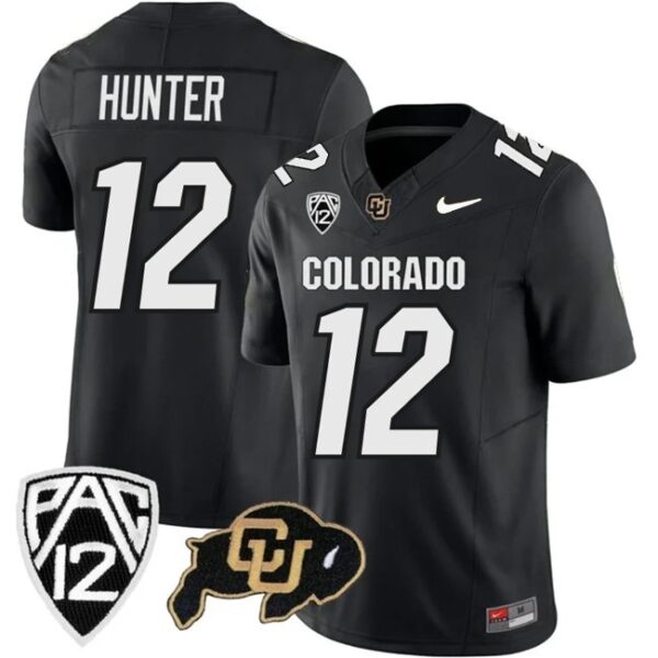 Buffaloes 12 Travis Hunter Black 2023 Stitched Men Jersey