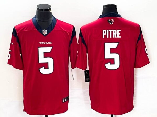 Texans 5 Jalen Pitre Red Stitched Men Jersey