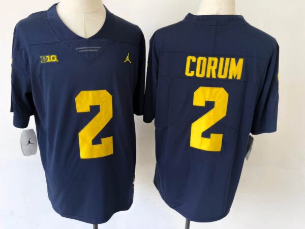 Youth Michigan Wolverines 2 Blake Corum Navy Stitched Jersey