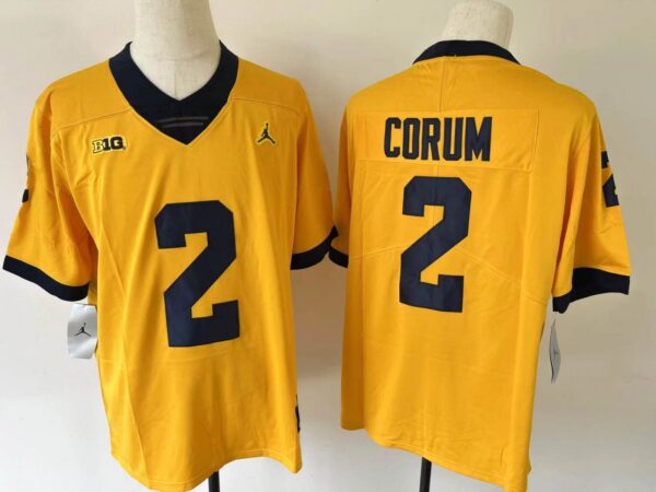 Youth Michigan Wolverines 2 Blake Corum Yellow Stitched Jersey