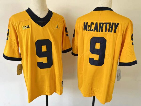 Youth Michigan Wolverines 9 J.J. McCarthy Yellow Stitched Jersey