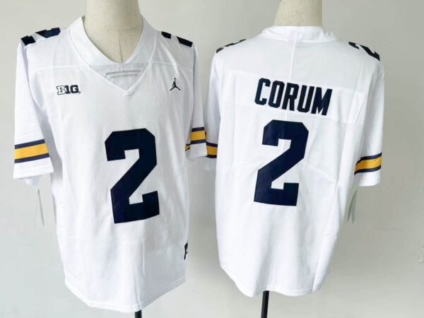 Youth Michigan Wolverines 2 Blake Corum White Stitched Jersey