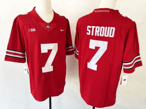 Youth Ohio State Buckeyes 7 CJ Stroud Red Stitched Jersey