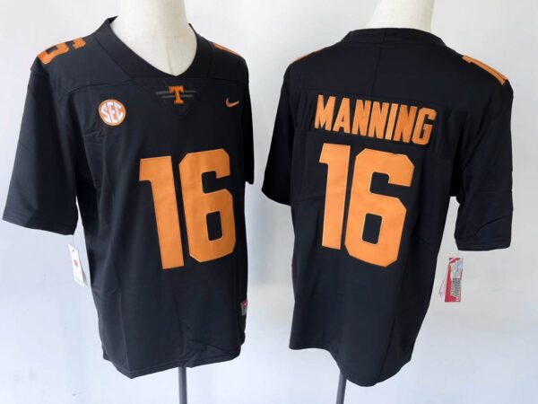 Youth Tennessee Volunteers #16 Peyton Manning Stitched Jersey Black