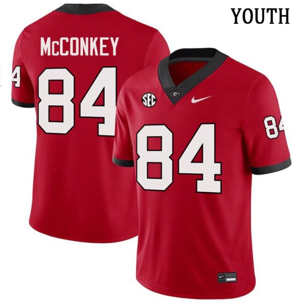 Georgia Bulldogs #84 Ladd McConkey Red Stitched Youth jersey