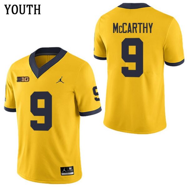 Michigan Wolverines 9 J.J. McCarthy Yellow Stitched Youth Jersey