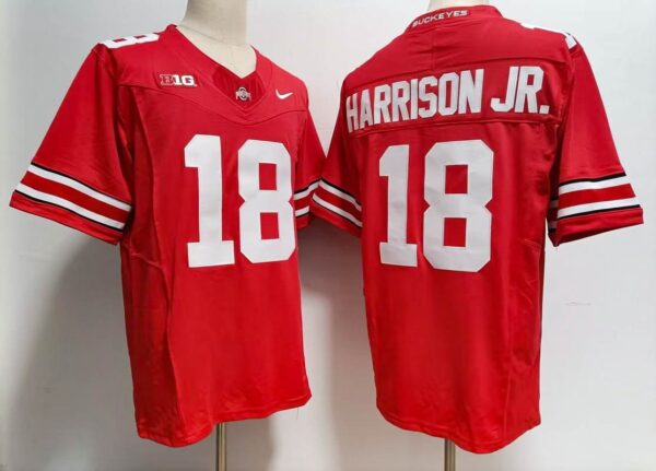 Men's Ohio State Buckeyes #18 marvin harrison jr Red 2023 Jersey