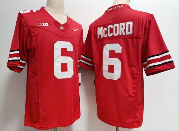 Men's Ohio State Buckeyes #6 Kyle McCord Red 2023 Jersey