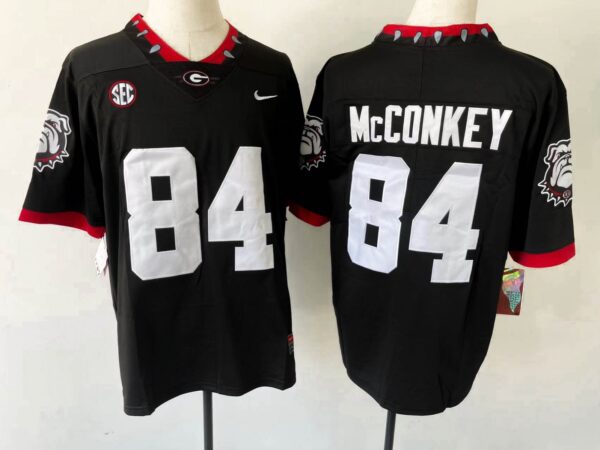 Georgia Bulldogs #84 Ladd McConkey Black Limited Stitched jersey