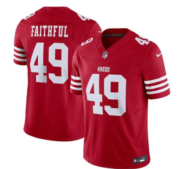 49ers 49 The Faithful Red 2023 F.U.S.E Stitched Men Jersey