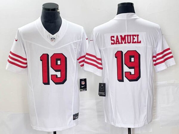 49ers 19 Deebo Samuel White Throwback 2023 F.U.S.E Stitched Men Jersey