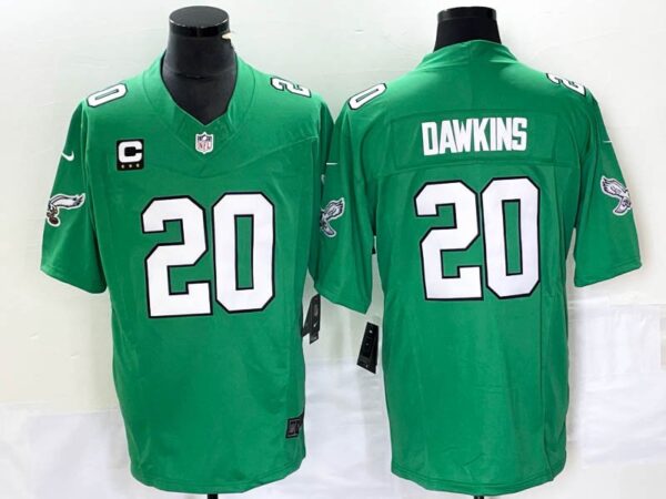 Eagles 20 Brian Dawkins Green 2023 F.U.S.E Stitched Men Jersey with C patch