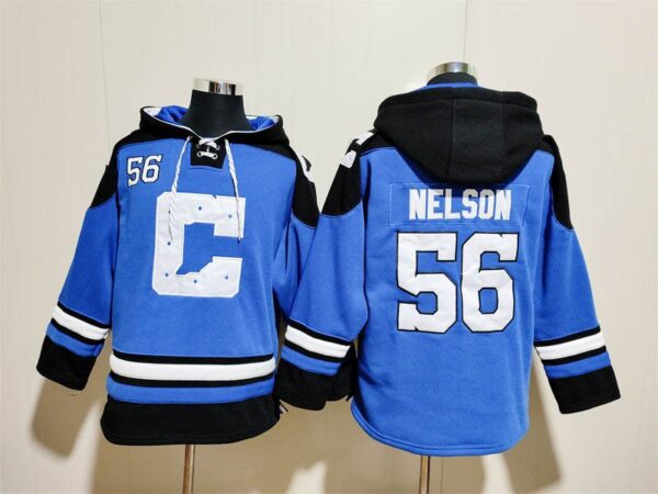 Colts 56 Quenton Nelson Blue Hoodie Sweatshirt