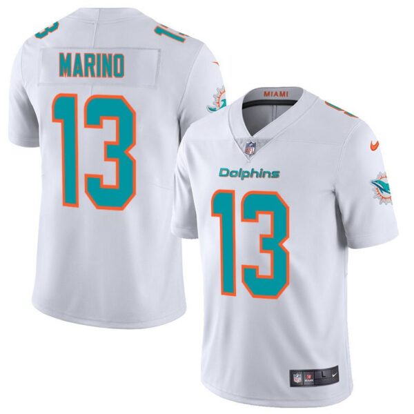 Men's Dolphins 13 Dan Marino White Stitched Limited Jersey