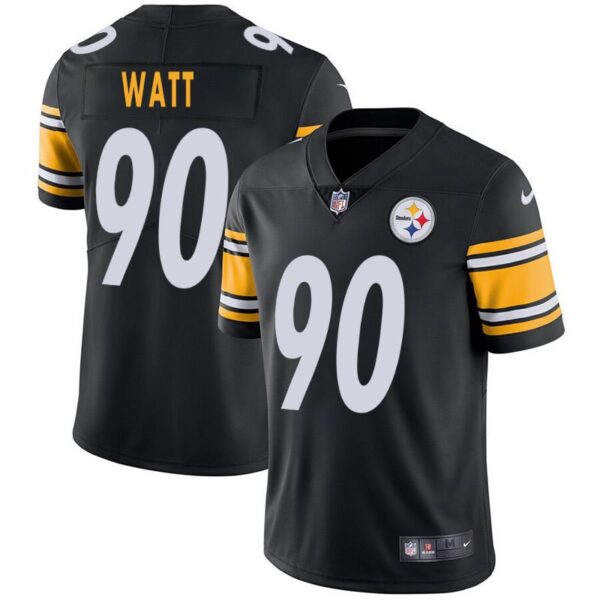 Men's Steelers 90 T.J. Watt Black Stitched Limited Jersey