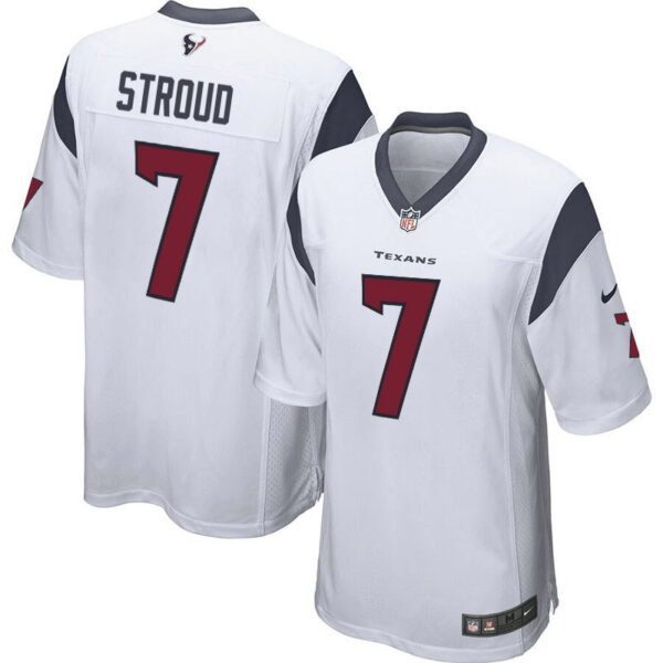 Men's Texans 7 C.J. Stroud White Stitched Limited Jersey