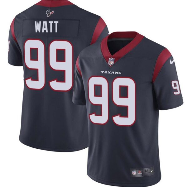 Men's Texans 99 J.J. Watt Navy Stitched Limited Jersey