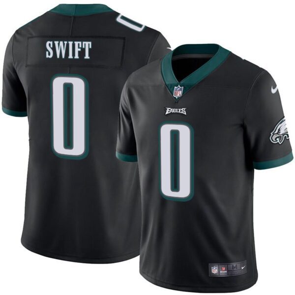 Men's Eagles 0 D'Andre Swift Black Stitched Limited Jersey