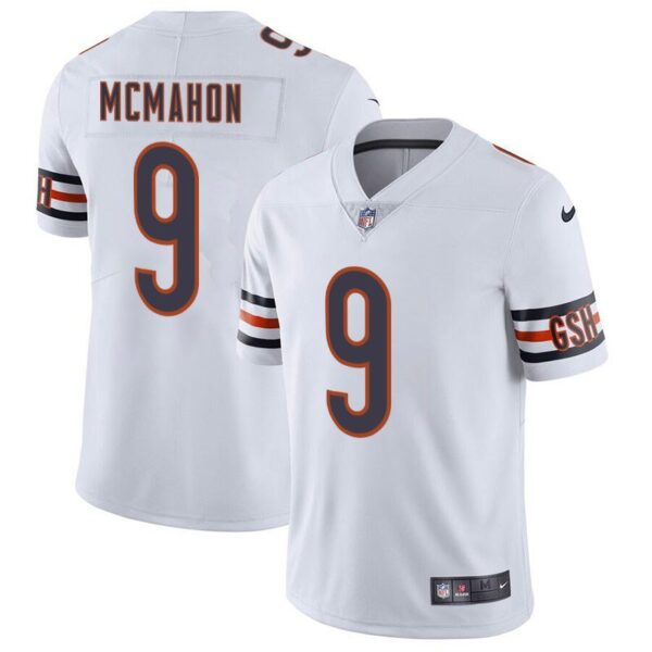 Men's Bears 9 Jim McMahon White Stitched Limited Jersey