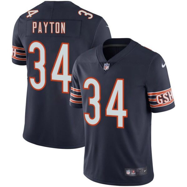 Men's Bears 34 Walter Payton Navy Stitched Limited Jersey