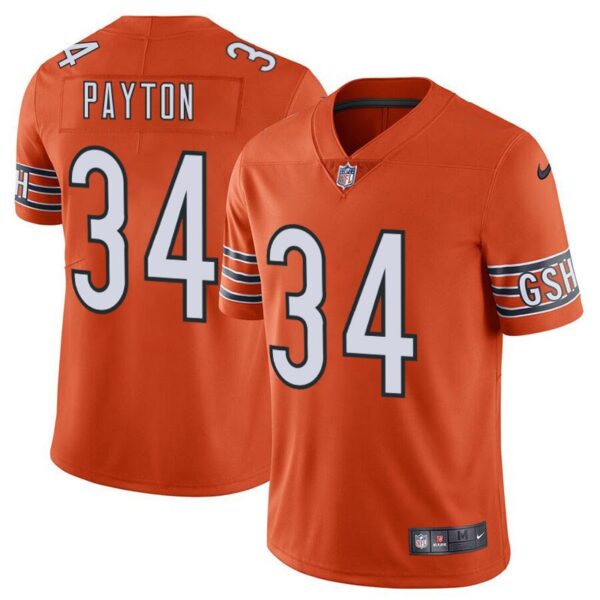 Men's Bears 34 Walter Payton Orange Stitched Limited Jersey