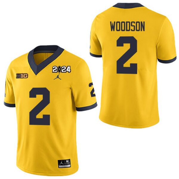 Michigan Wolverines 2 Charles Woodson Yellow 2024 College Championship Men Jersey