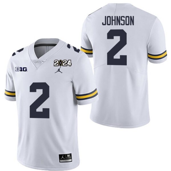 Michigan Wolverines 2 Will Johnson White 2024 College Championship Men Jersey