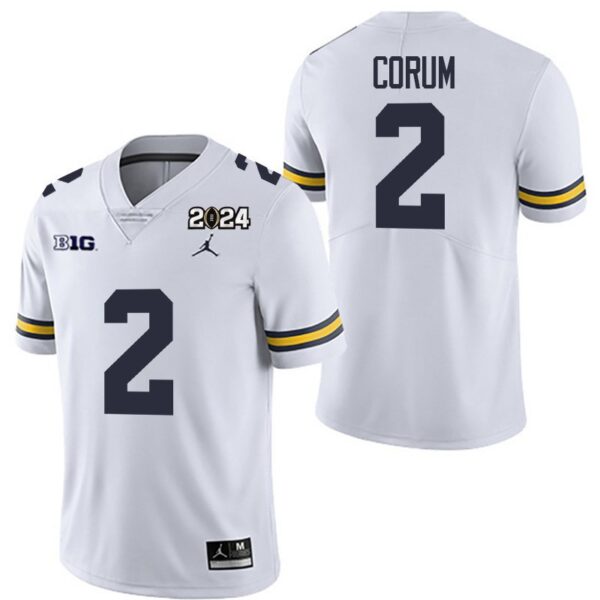 Michigan Wolverines 2 Blake Corum White 2024 College Championship Men Jersey