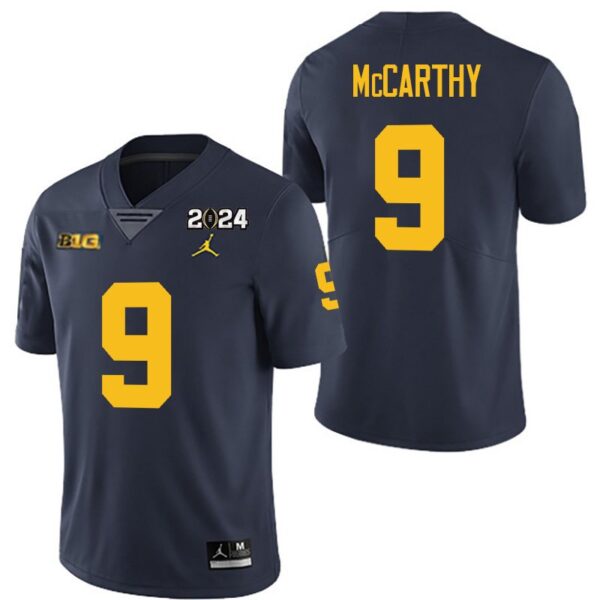 Michigan Wolverines 9 J.J. McCarthy Navy 2024 College Championship Men Jersey