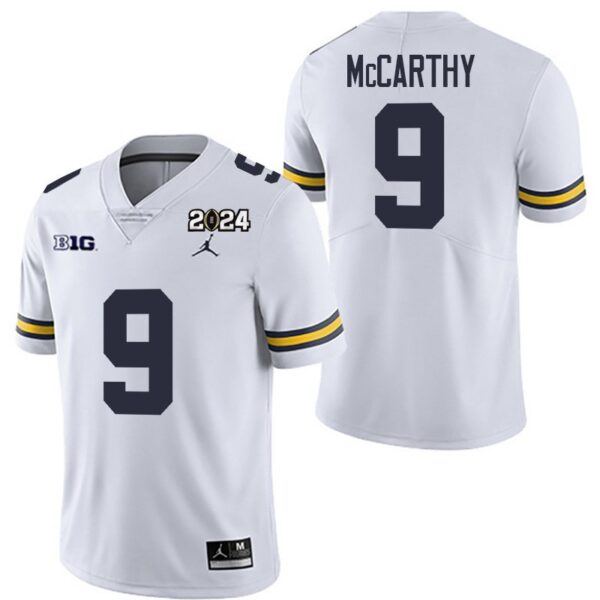 Michigan Wolverines 9 J.J. McCarthy White 2024 College Championship Men Jersey