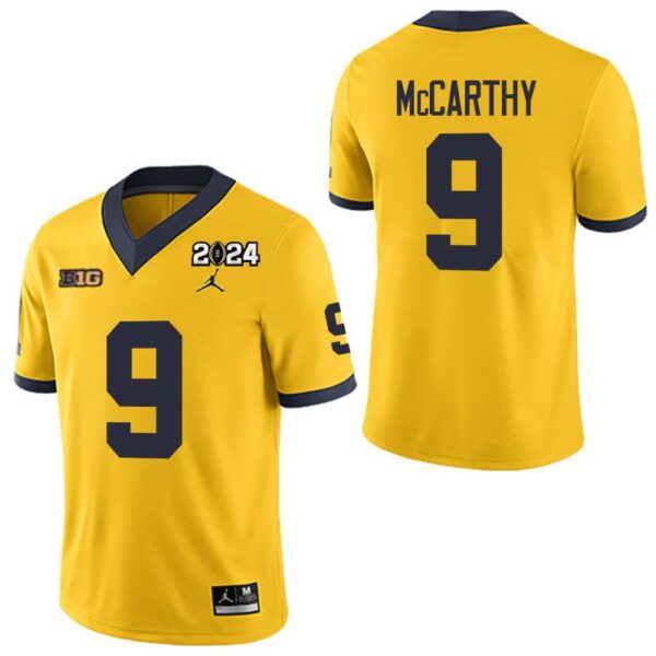 Michigan Wolverines 9 J.J. McCarthy Yellow 2024 College Championship Men Jersey